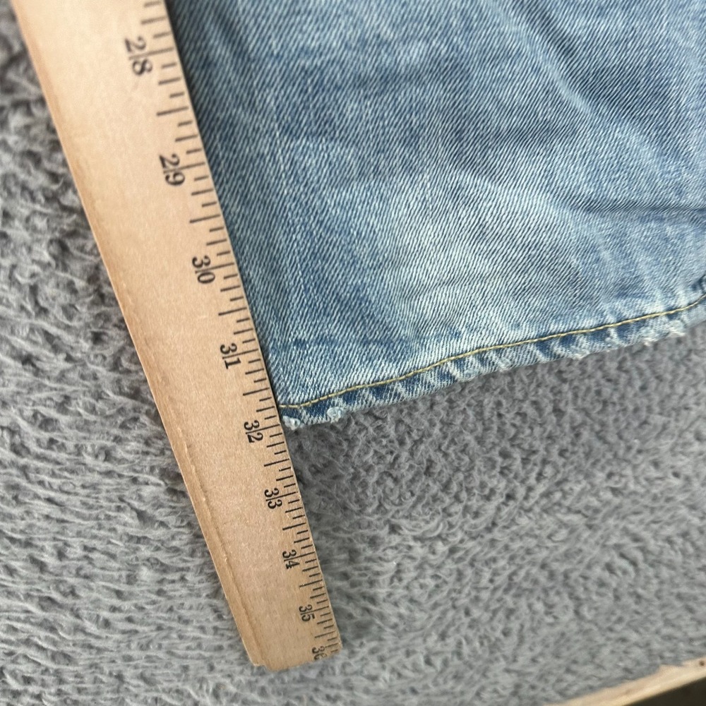 H&M L.O.G.G. Jeans Mens 34x32 Blue Cotton Denim Straight Travel Faded Button-Fly - Picture 9 of 11